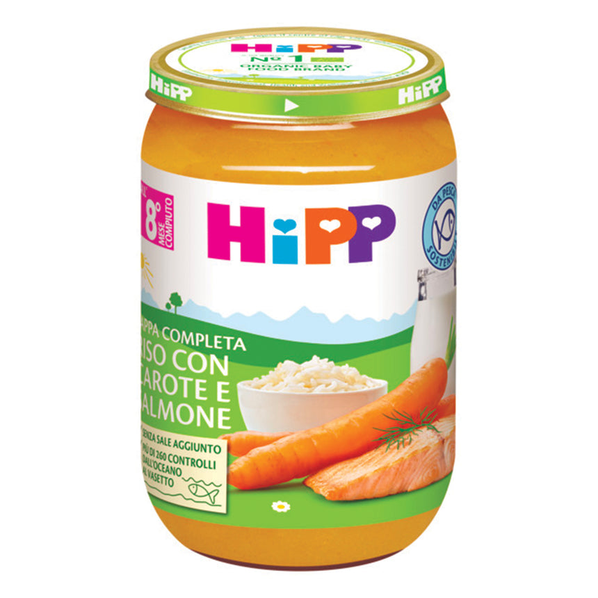 HiPP Pappa Completa Riso con Carote e Salmone Bio 220 g