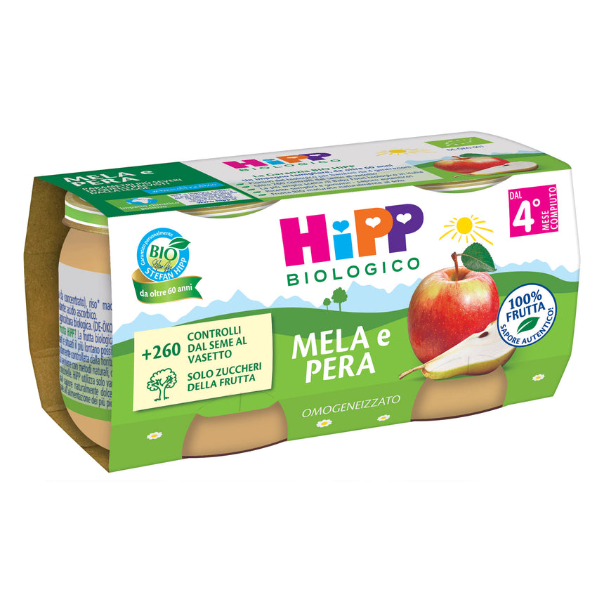 HiPP Omogeneizzato di Mela e Pera Bio 160 g (2x80 g)