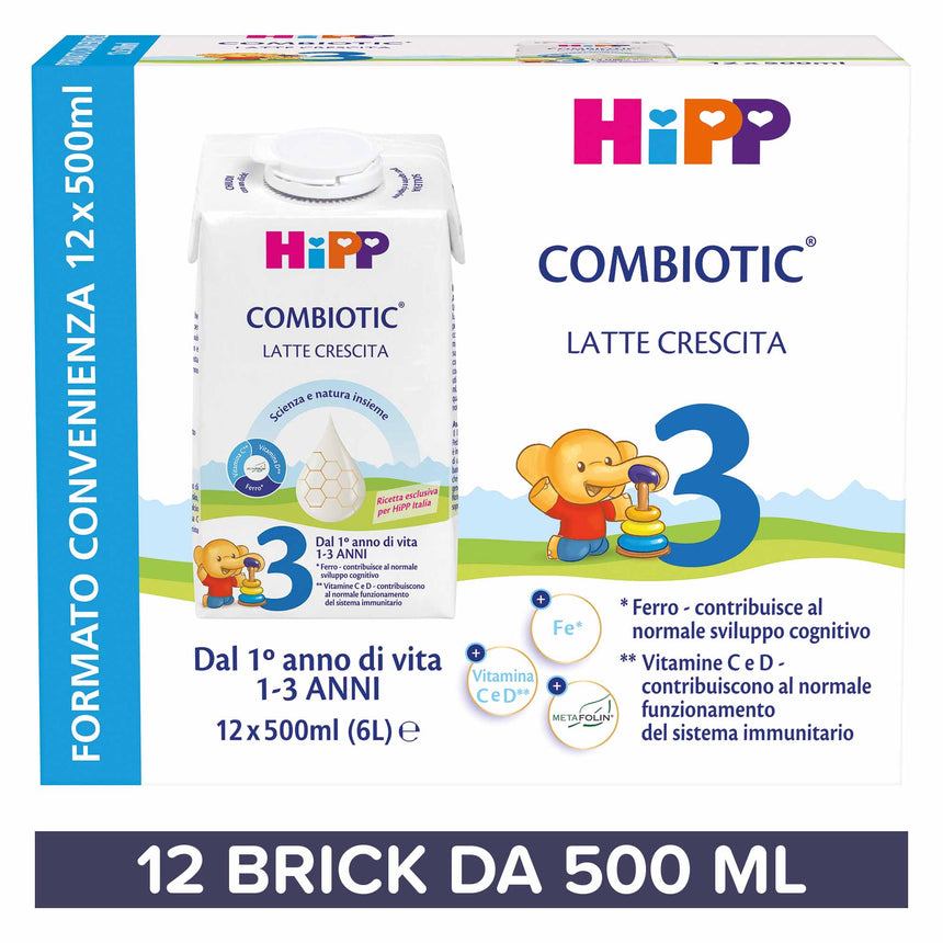 HiPP Latte di Crescita 3 Combiotic liquido 6 L (12x500 ml)