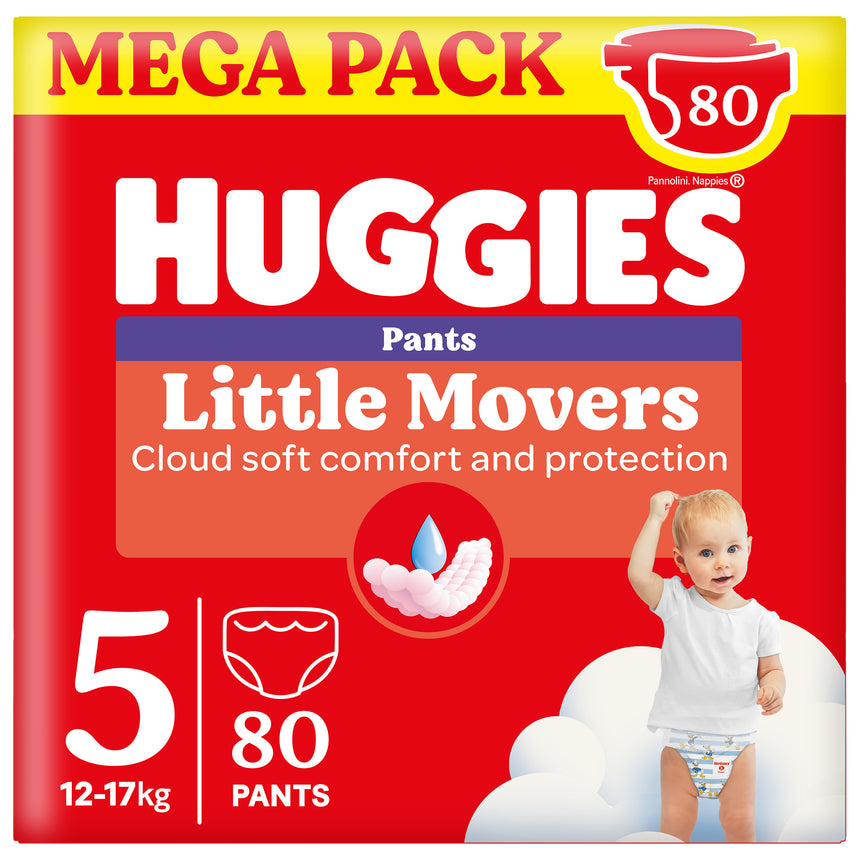 Huggies Mutandine Little Movers Taglia 5 (12-17 kg) Megapack 80 pezzi