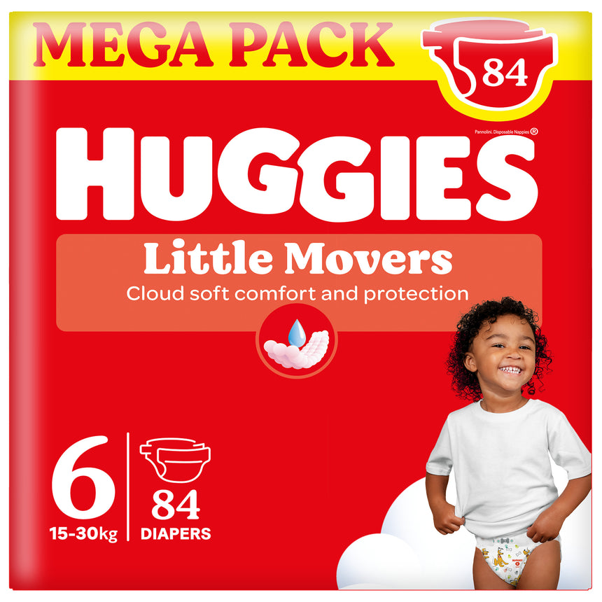 Huggies Pannolini Little Movers Taglia 6 (15-30 kg) Megapack 84 pezzi