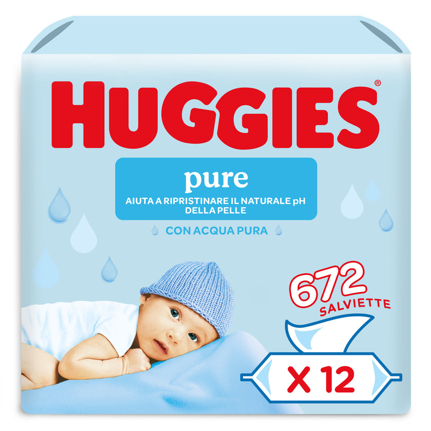 Huggies Salviette Pure 99% Acqua Multipack 672 pezzi (12x56 pezzi)