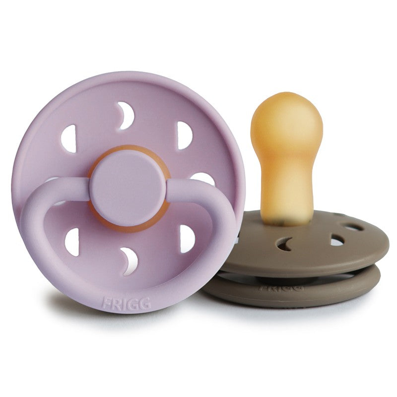 FRIGG Succhietto in caucciù Moon Phase 6-18 mesi 2 pezzi Portobello/Soft Lilac