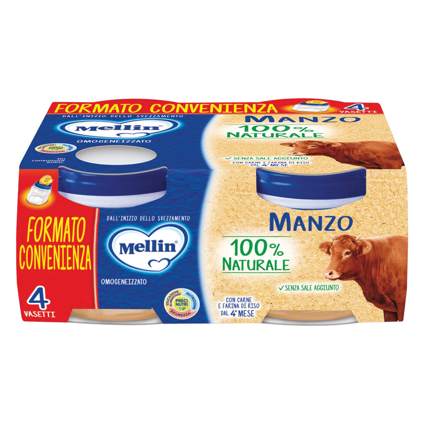 Mellin Omogeneizzato di Manzo 320 g (4x80 g)