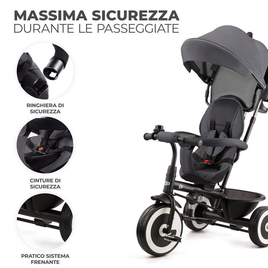 Kinderkraft Triciclo Evolutivo Aston +9 mesi