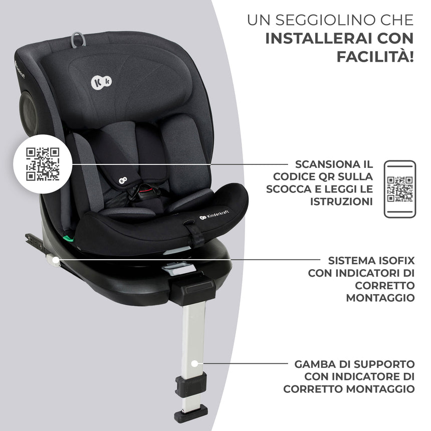 Kinderkraft Seggiolino Auto i-360 i-Size 40-150 cm