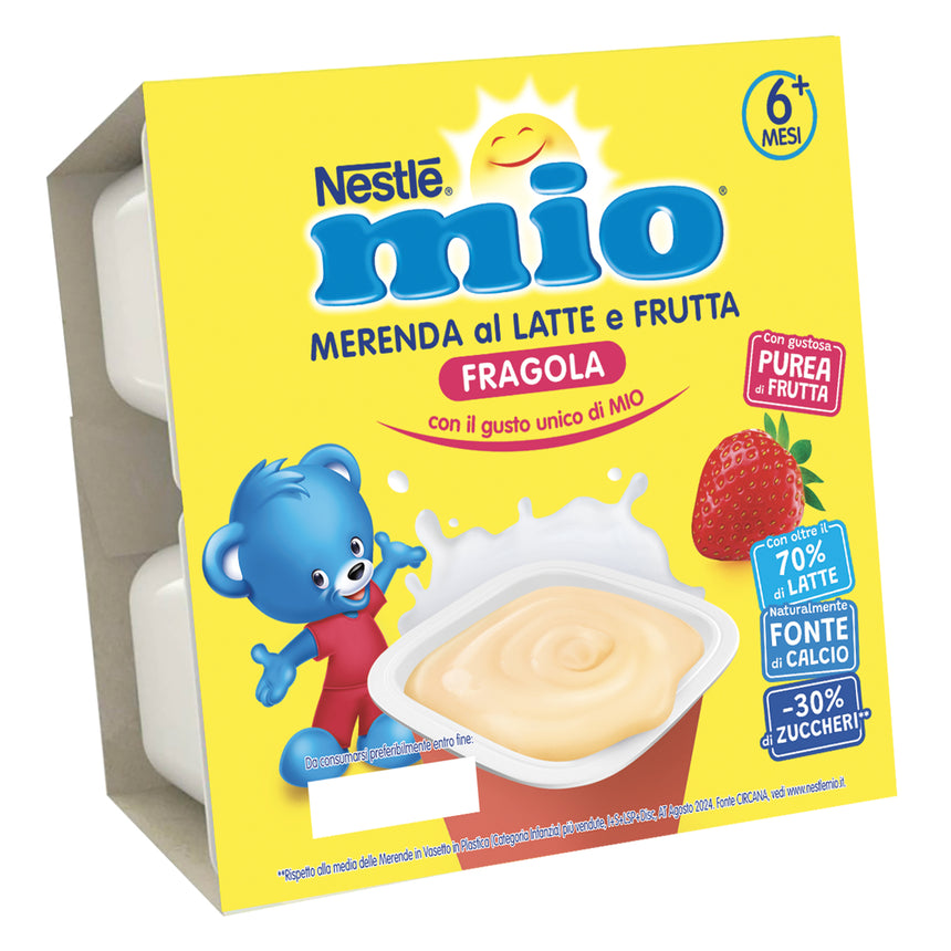 Nestlé MIO Merenda al Latte Fragola 400 g (4x100 g)