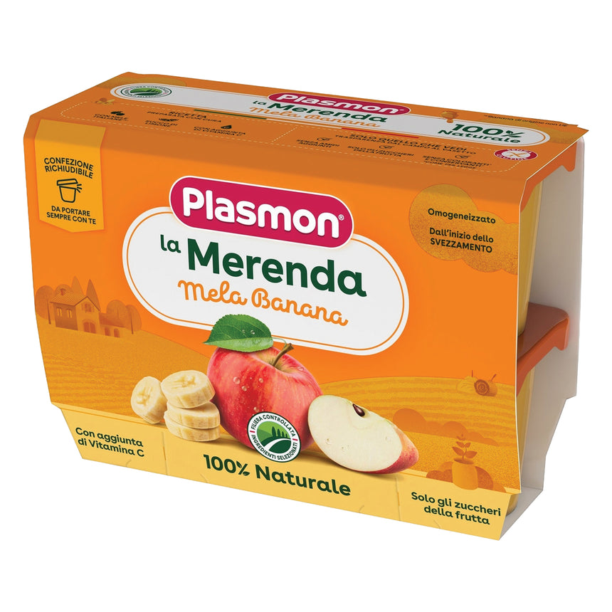 Plasmon Omogeneizzato Merenda di Mela e Banana 400 g (4x100 g)