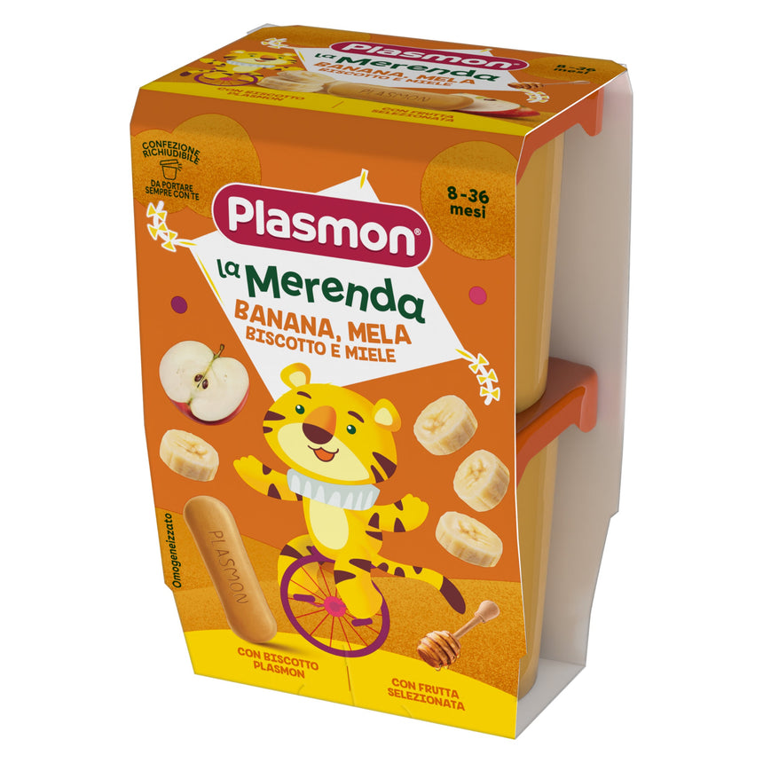 Plasmon Merenda Banana, Mela, Biscotto e Miele 240 g (2x120 g)