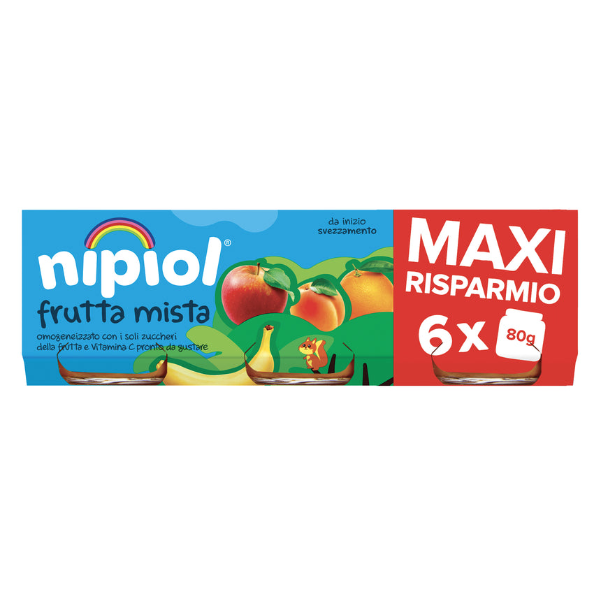 Nipiol Omogeneizzato di Frutta Mista 480 g (6x80 g)