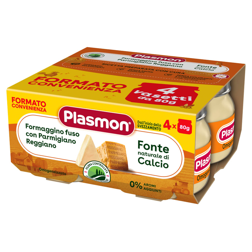 Plasmon Omogeneizzato di Formaggino e Parmigiano Reggiano 320 g (4x80 g)