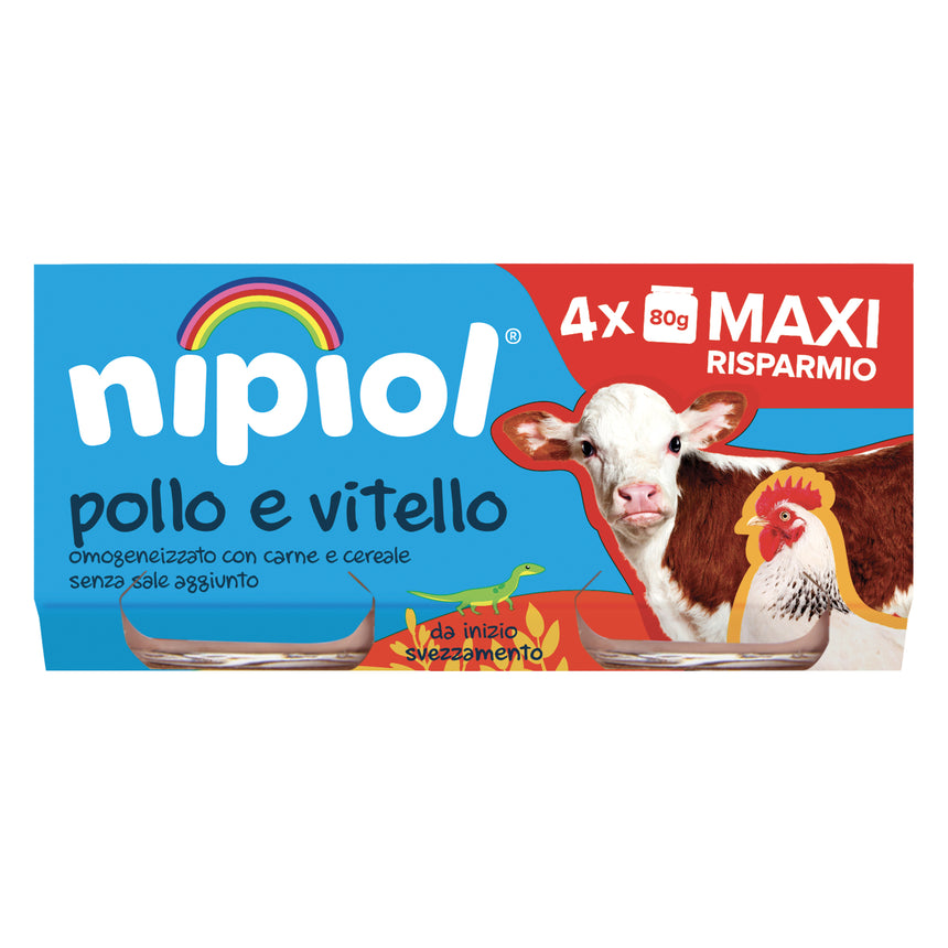 Nipiol Omogeneizzato di Pollo e Vitello 320 g (4x80 g)