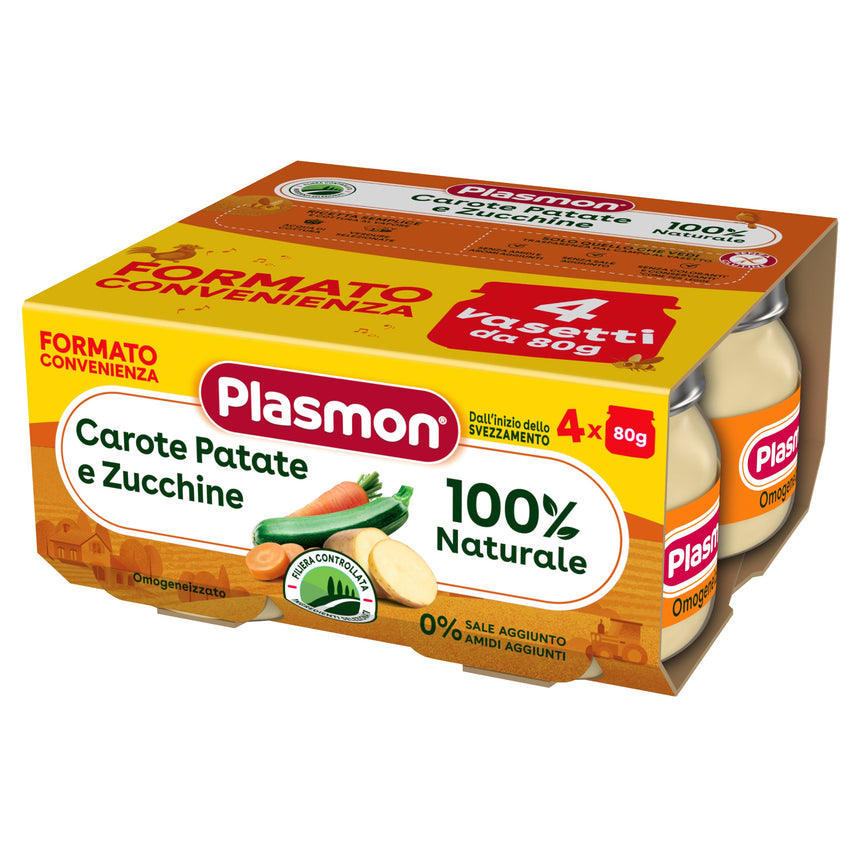Plasmon Omogeneizzato di Carote, Patate e Zucchine 320 g (4x80 g)