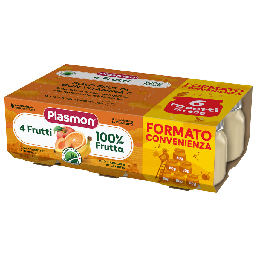 Plasmon Omogeneizzato di 4 Frutti 480 g (6x80 g)