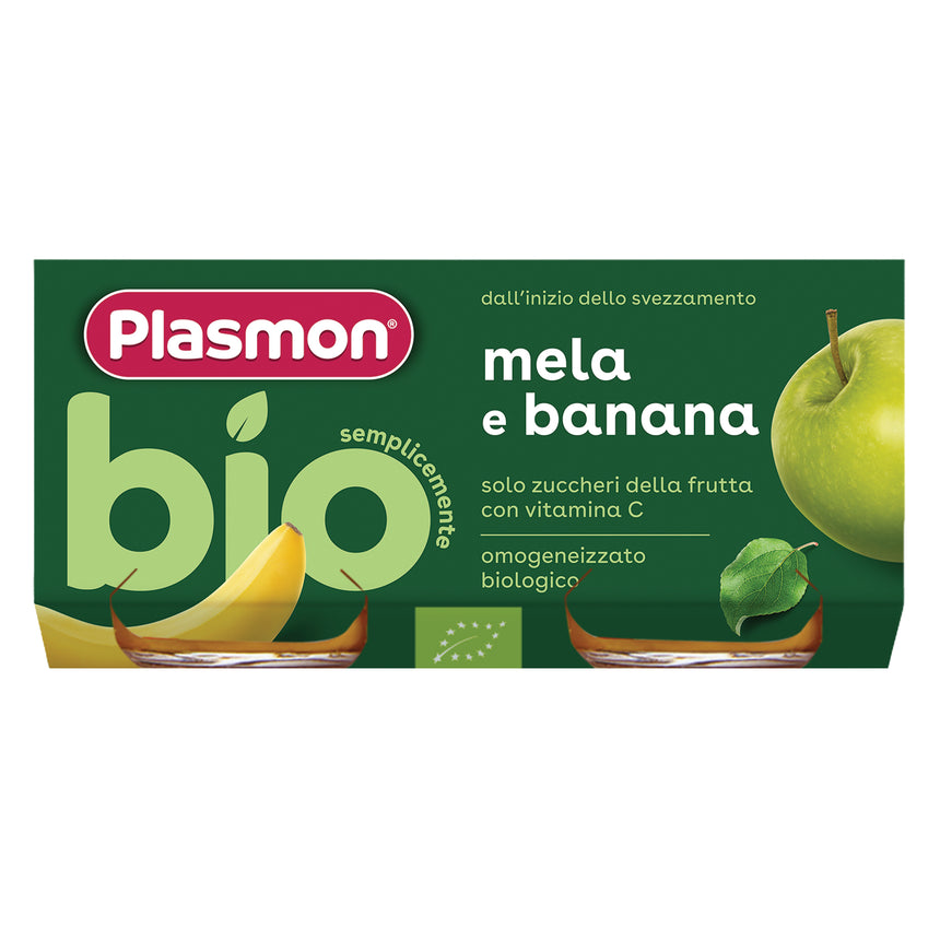 Plasmon Semplicemente Bio Omogeneizzato di Mela e Banana Bio 160 g (2x80 g)