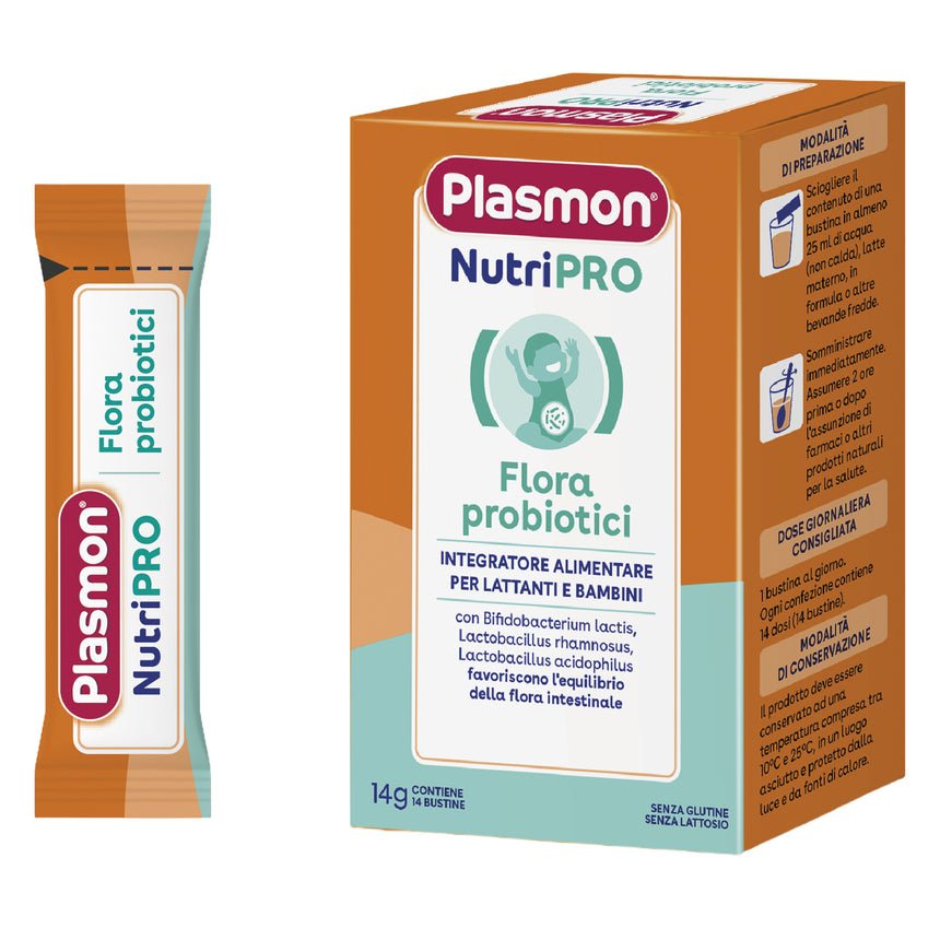 Plasmon Integratore Flora Intestinale NutriPRO Flora Probiotici 14 g (14 bustine da 1 g)