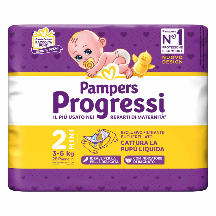 Pampers Pannolini Progressi Taglia 2 (3-6 kg) 28 pezzi