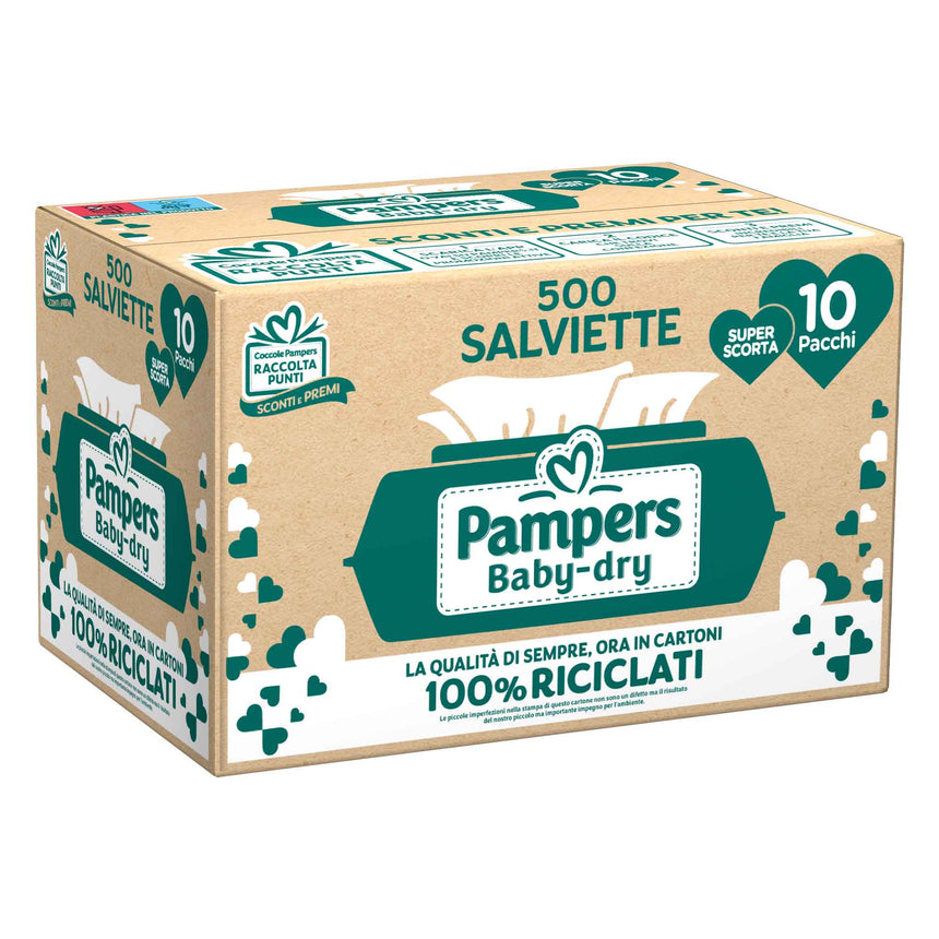 Pampers Salviette Baby-Dry Gigapacco 500 pezzi (10x50 pezzi)