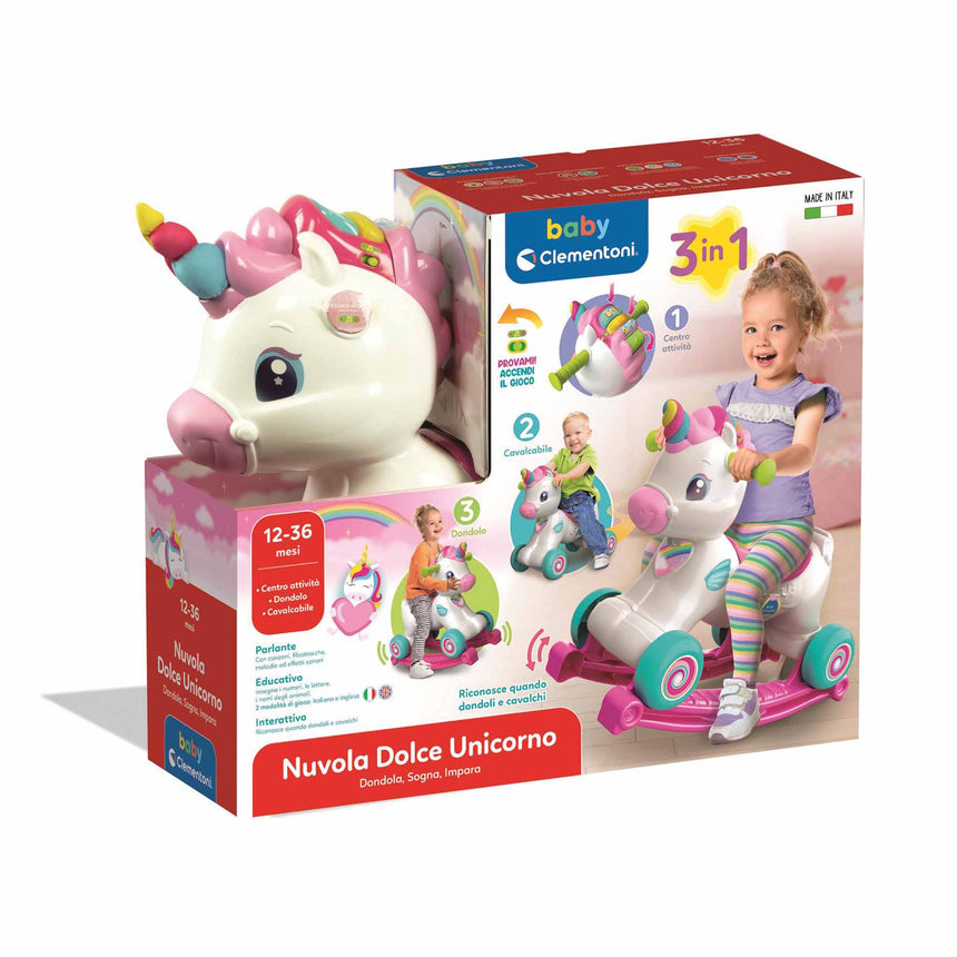 Baby Clementoni Dondolo Cavalcabile Nuvola Dolce Unicorno 12-36 mesi