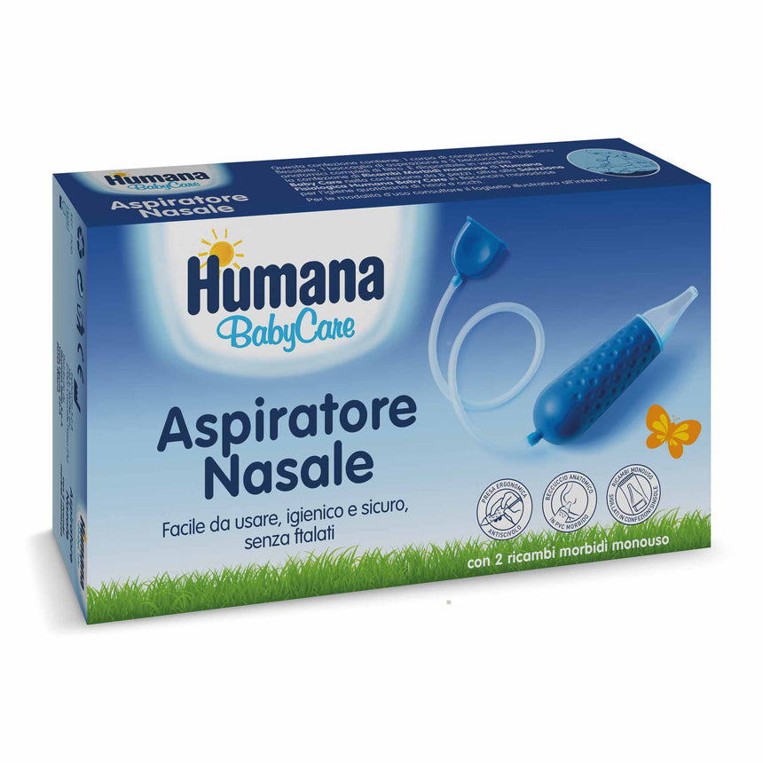 Humana BabyCare Aspiratore Nasale con 2 Ricambi Morbidi Monouso