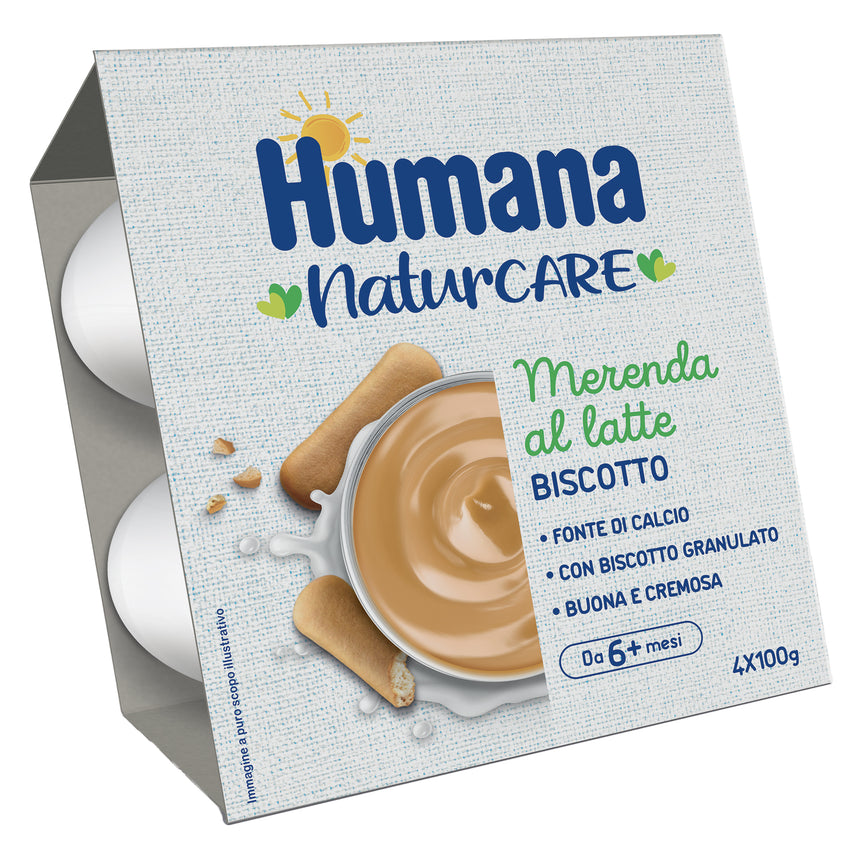 Humana Merenda al Latte e Biscotto 400 g (4x100 g)