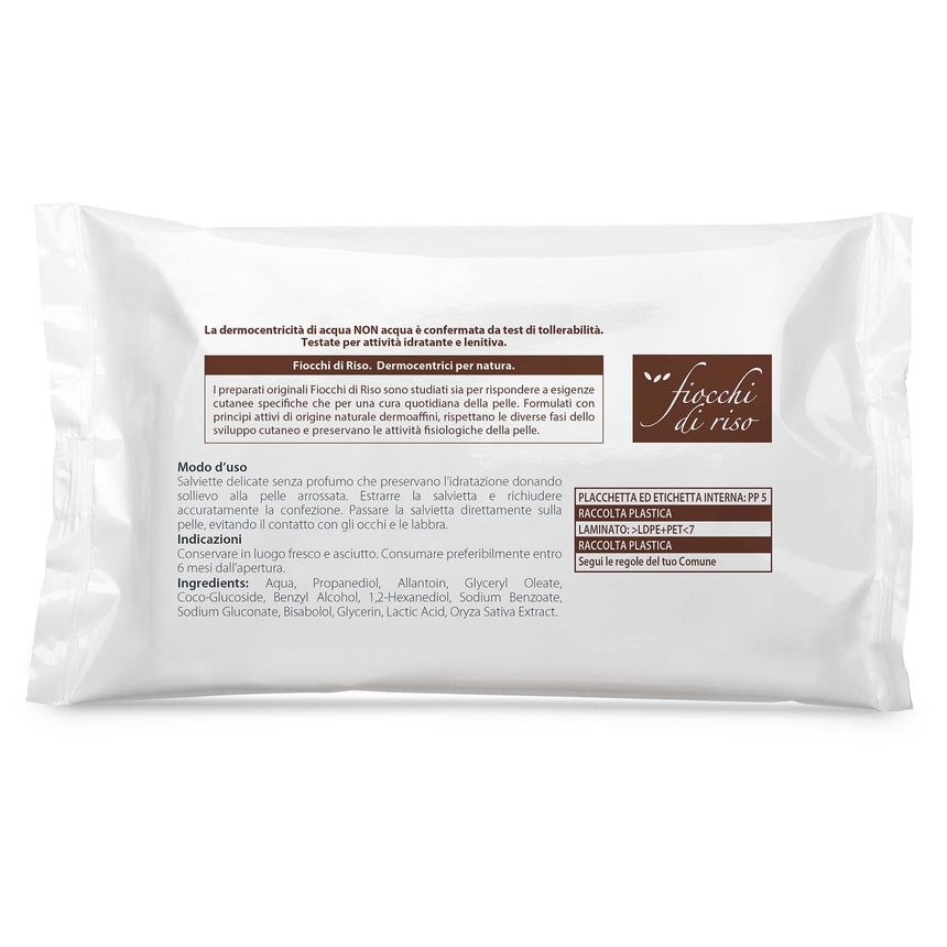 Fiocchi di Riso Salviette Delicate Acqua non Acqua Senza Profumo 60 pezzi
