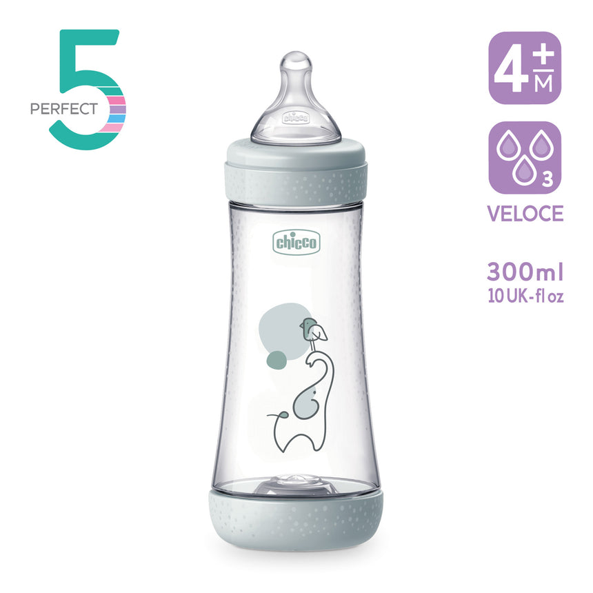 Chicco Biberon Anti-colica Perfect 5 +4 mesi Flusso Rapido 300 ml