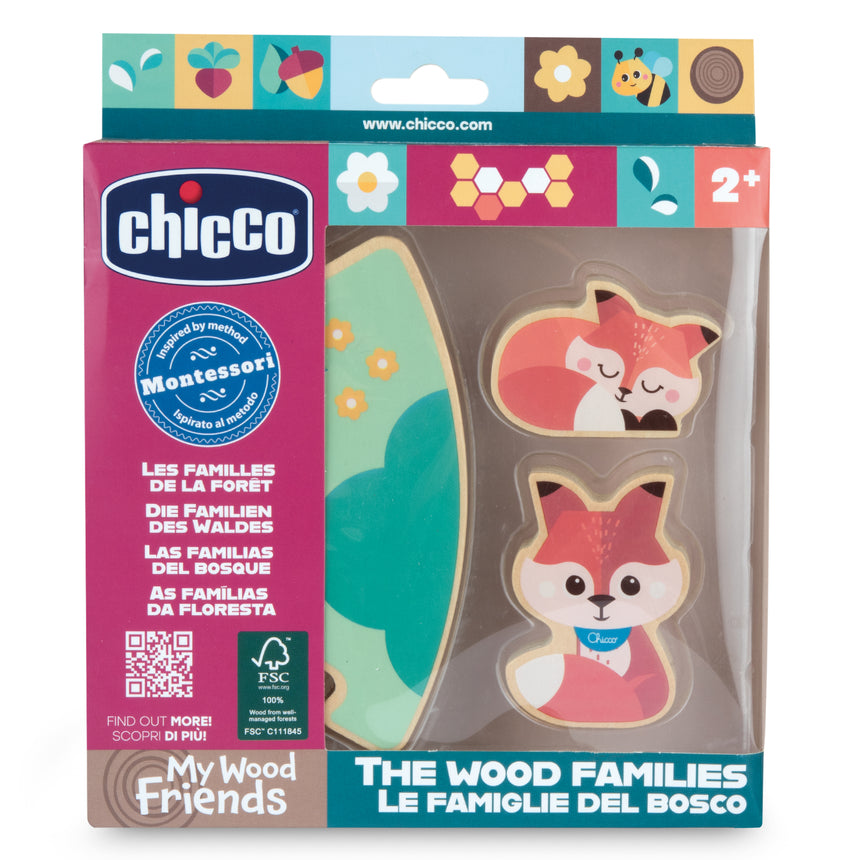 Chicco Set 2 Personaggi del Bosco My Wood Friends Assortiti
