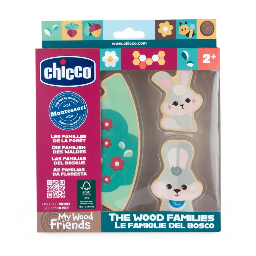 Chicco Set 2 Conigli Papà My Wood Friends +24 mesi