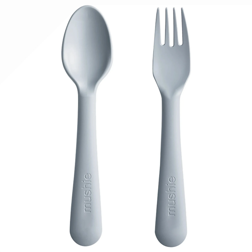 Mushie Set Forchetta e Cucchiaio Cloud +6 mesi
