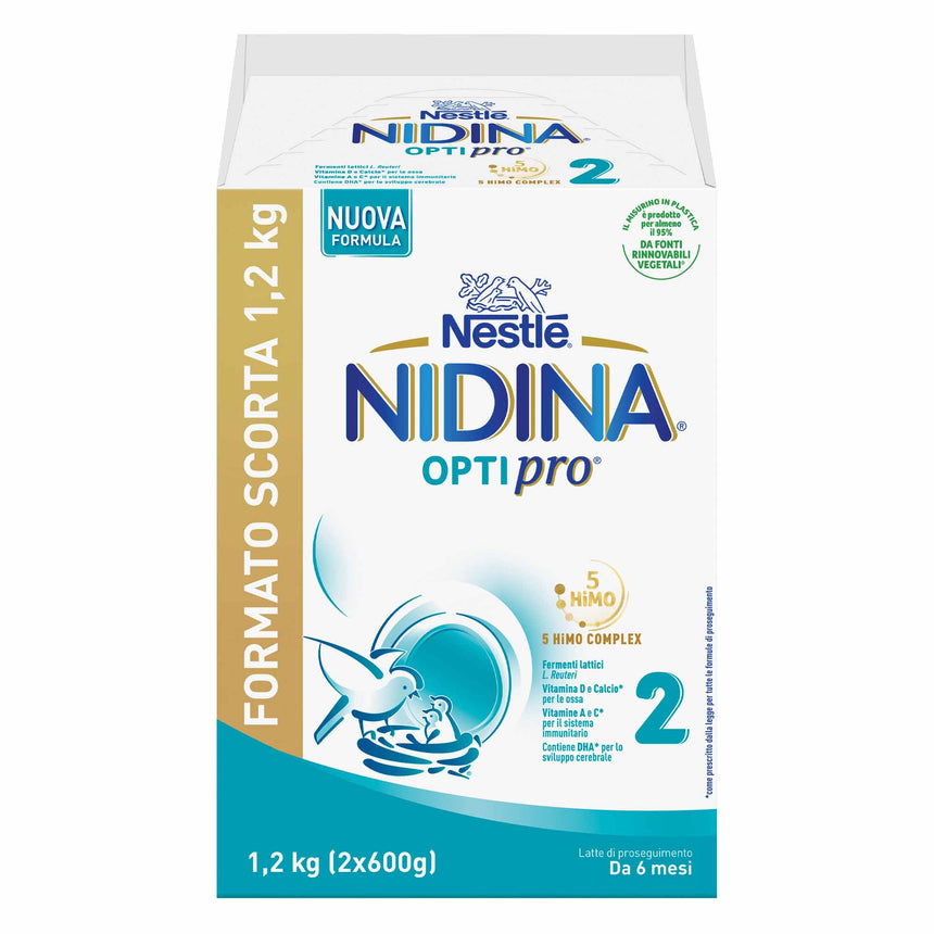Nestlé Nidina Optipro Latte di Proseguimento 2 in polvere 1,2 kg (2x600 g)