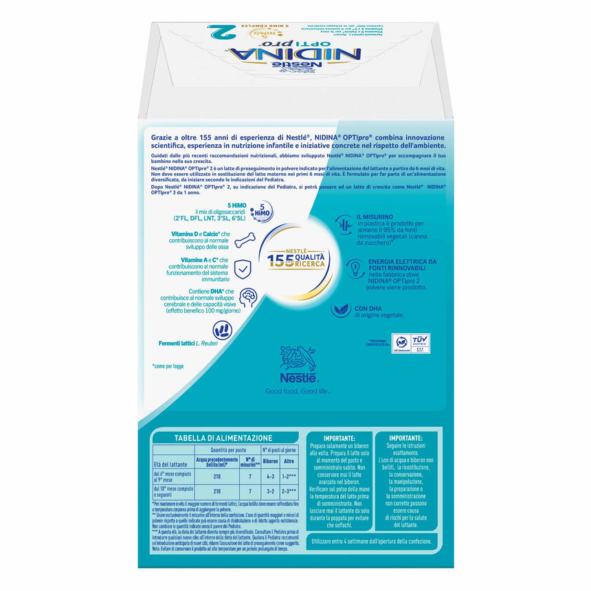 Nestlé Nidina Optipro Latte di Proseguimento 2 in polvere 1,2 kg (2x600 g)
