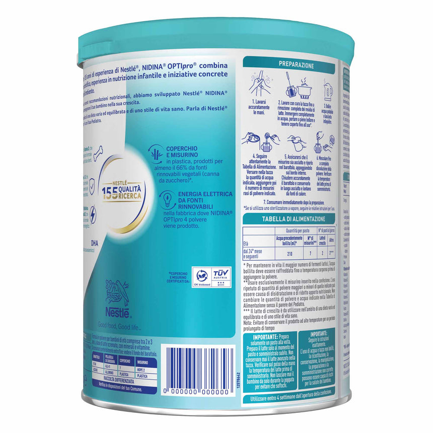 Nestlé Nidina Optipro Latte di Crescita 4 in polvere 800 g