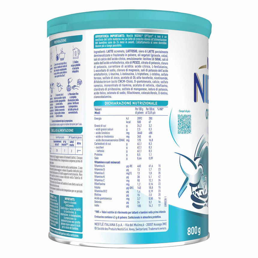 Nestlé Nidina Optipro Latte di Crescita 4 in polvere 800 g