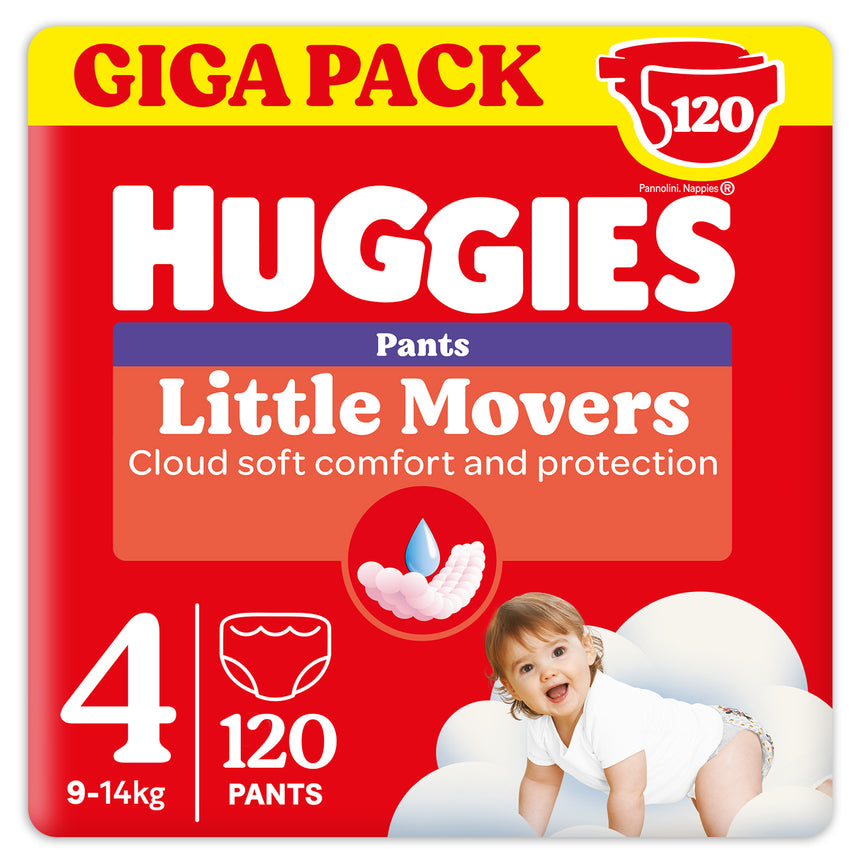 Huggies Mutandine Little Movers Taglia 4 (9-14 kg) Gigapack 120 pezzi