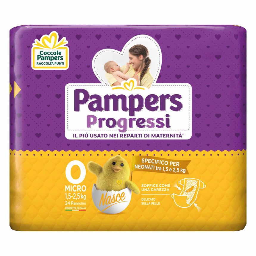Pampers Pannolini Progressi Taglia 0 (1,5-2,5 kg) 24 pezzi