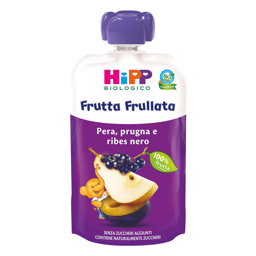 HiPP Merenda da spremere Pera, Prugna e Ribes Nero Bio 90 g
