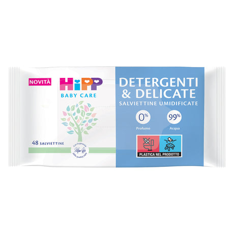 HiPP Baby Care Salviette Detergenti & Delicate 99% acqua 240 pezzi (5x48 pezzi)