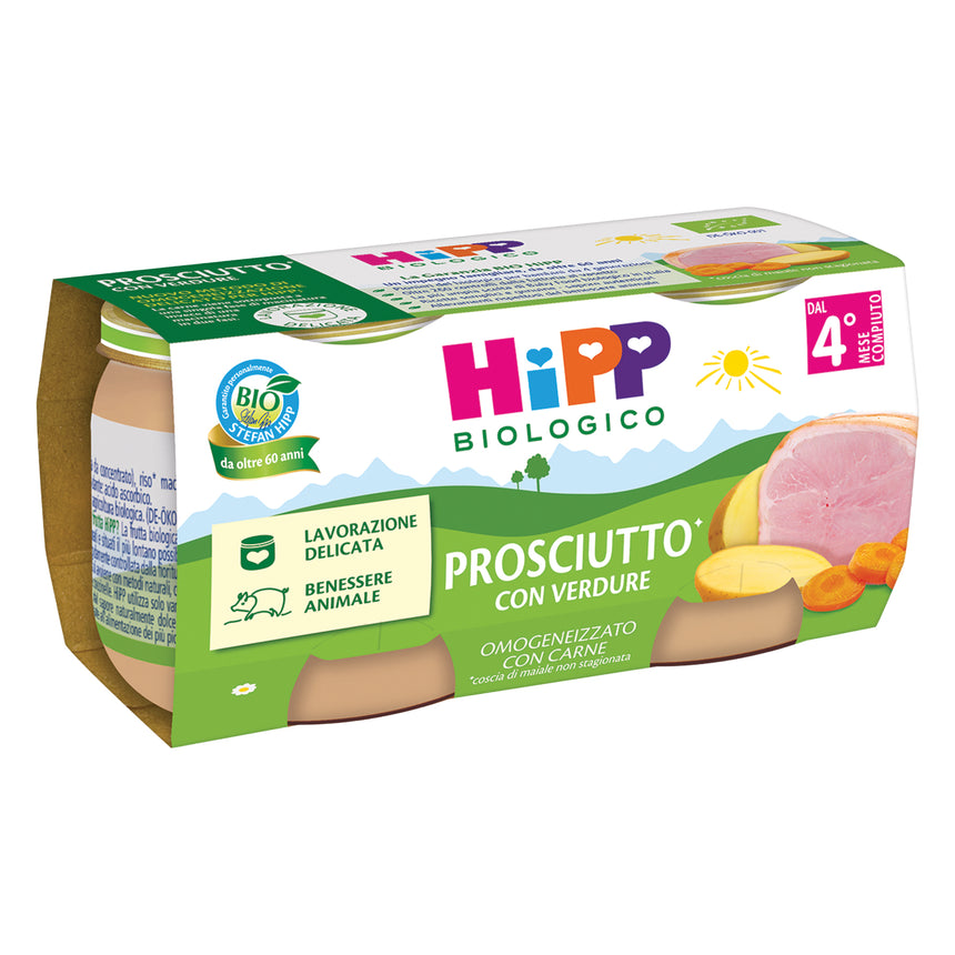 HiPP Omogeneizzato di Prosciutto con verdure Bio 160 g (2x80 g)