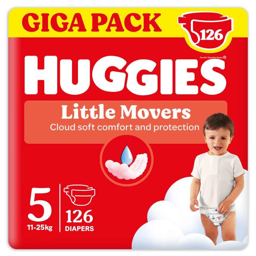 Huggies Pannolini Little Movers Taglia 5 (11-25 kg) Gigapack 126 pezzi