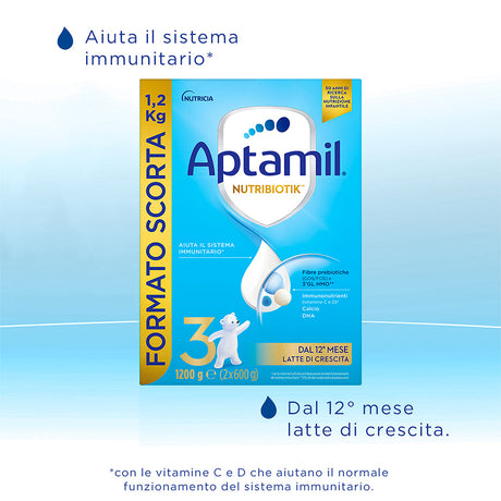 Aptamil Latte di Crescita 3 in polvere 1200 g (2x600 g)