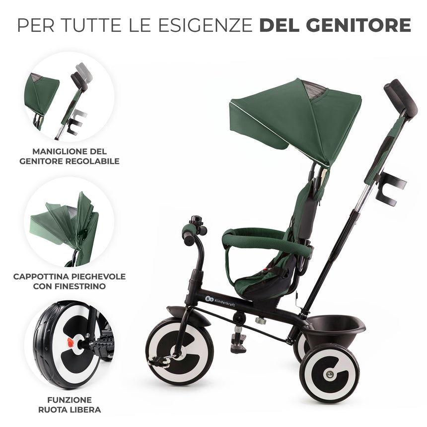 Kinderkraft Triciclo Evolutivo Aston +9 mesi