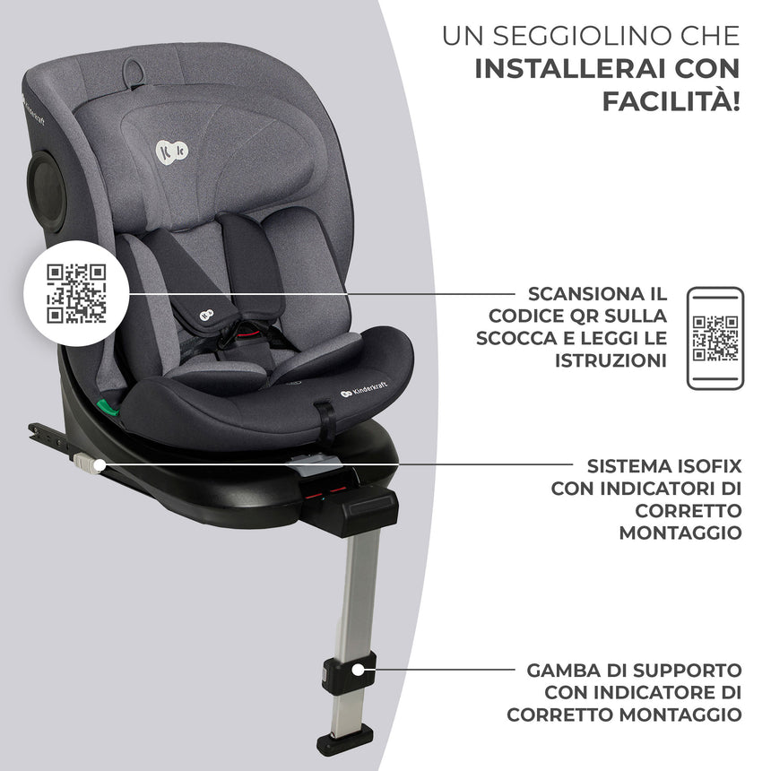 Kinderkraft Seggiolino Auto i-360 i-Size 40-150 cm