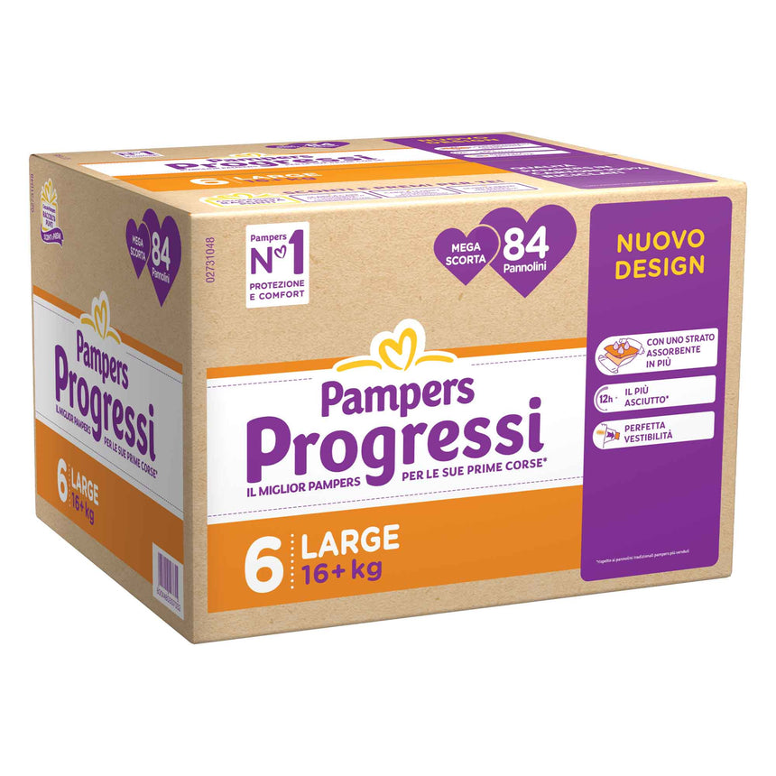 Pampers Pannolini Progressi Taglia 6 (+16 kg) Pentapacco 84 pezzi