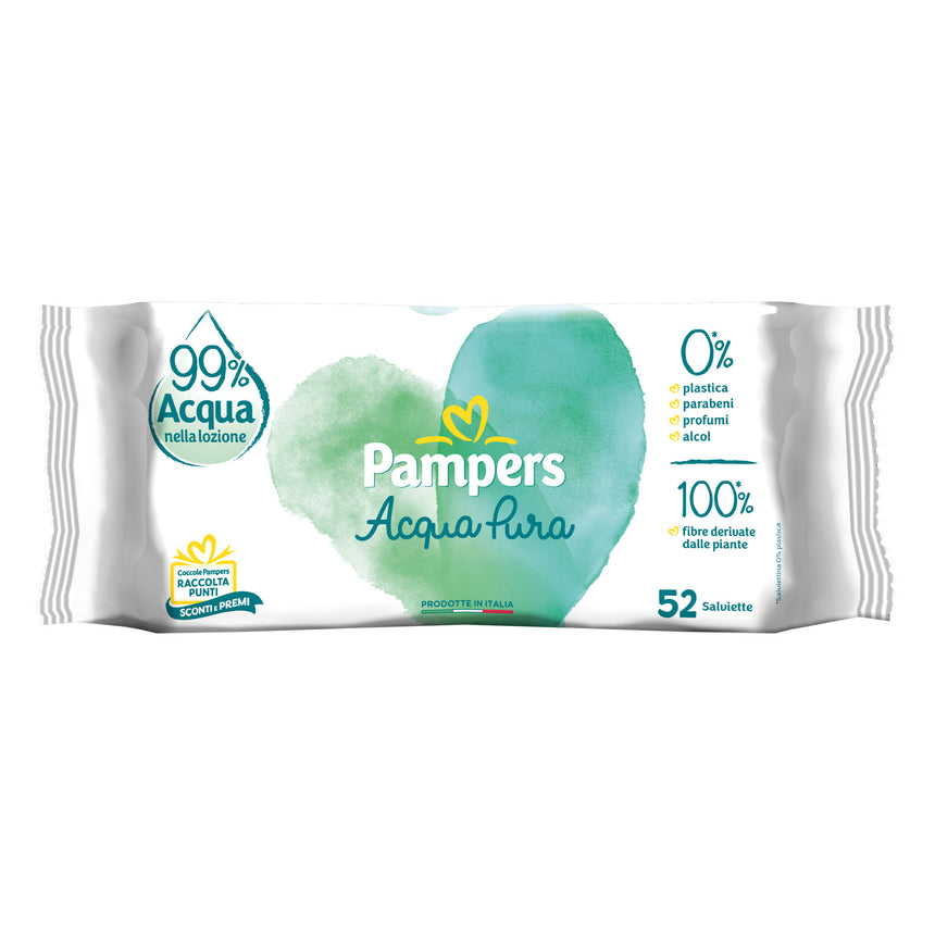 Pampers Salviette Acqua Pura 99% Acqua 52 pezzi