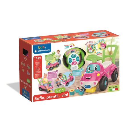 Baby Clementoni Auto Cavalcabile Sofia Pronti Via 3in1 12-36 mesi
