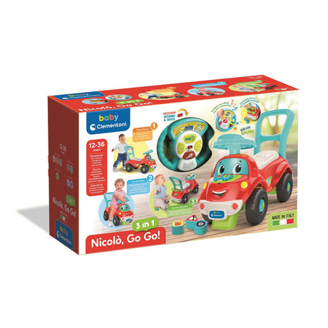 Baby Clementoni Auto Cavalcabile Nicolò Go Go 3in1 12-36 mesi