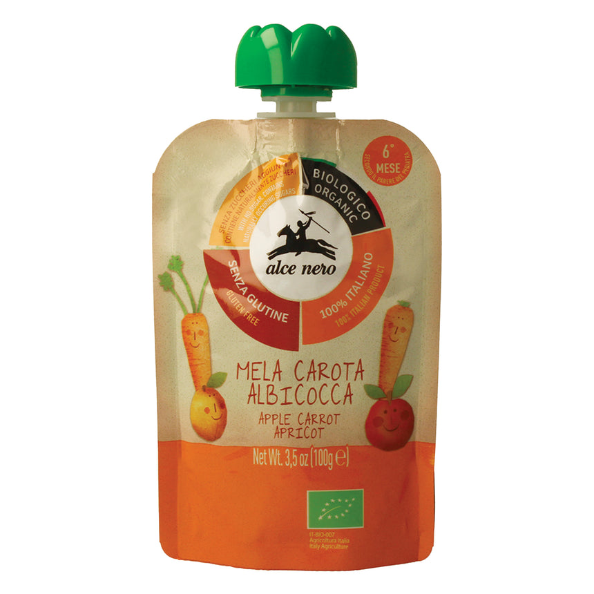 Alce Nero Merenda da spremere Mela, Carota e Albicocca Bio 100 g