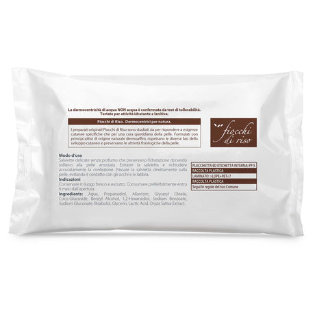 Fiocchi di Riso Salviette Delicate Acqua non Acqua Senza Profumo 60 pezzi