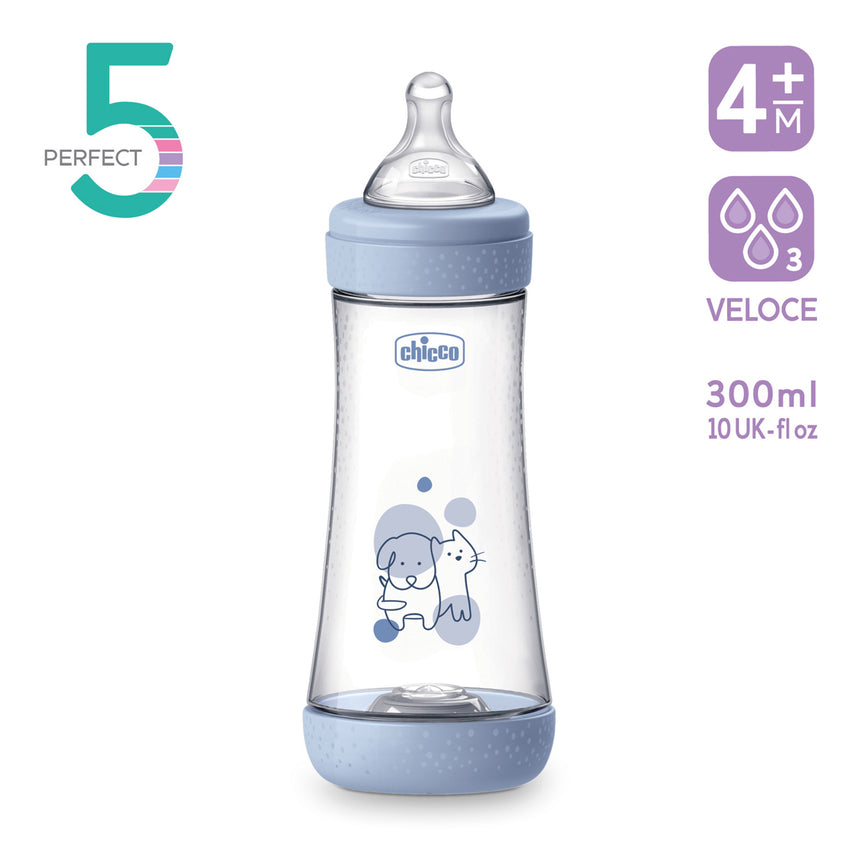 Chicco Biberon Anti-colica Perfect 5 +4 mesi Flusso Rapido 300 ml